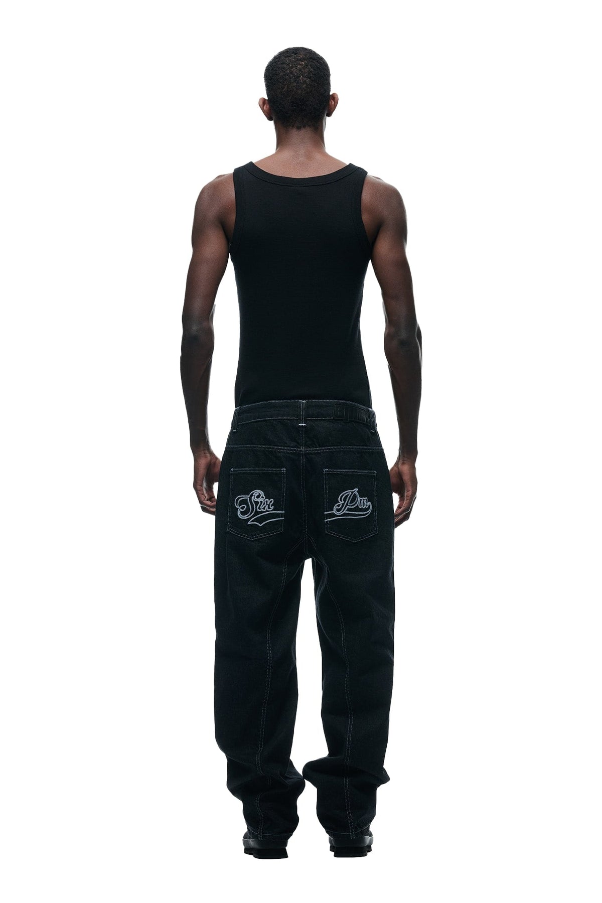 CENTER SEAM DENIM BLACK RAW