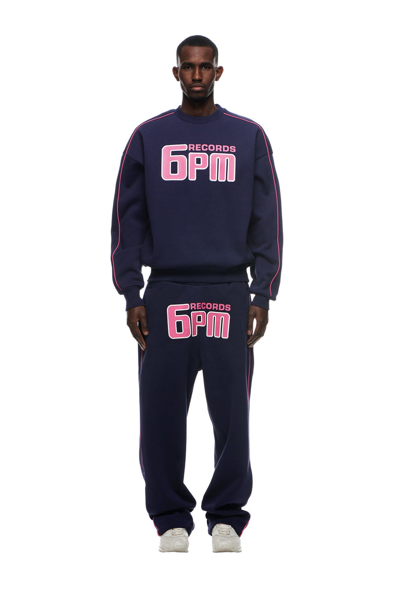 RECORDS CREWNECK DEEP BLUE